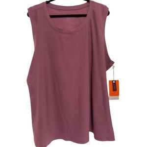 Freely Haven Rib Tank Mauve Plus Size 3X Racerback Keyhole Activewear New